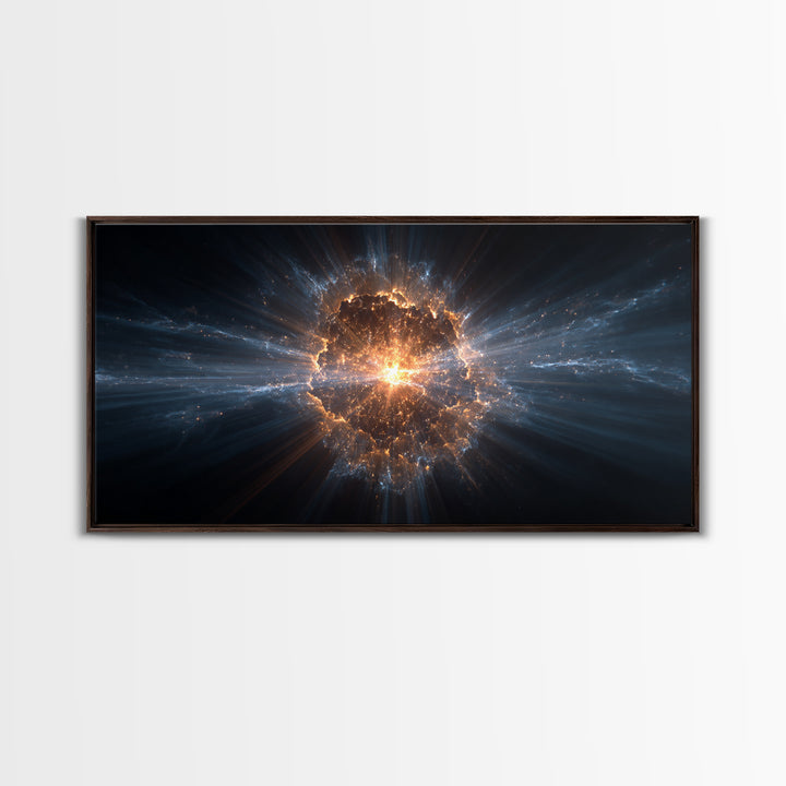 Glowing Cosmic Explosion In Deep Space Wall Art, Modern Abstract Art Print, Sci Fi Wall Decor, Digital Art For Home Office
