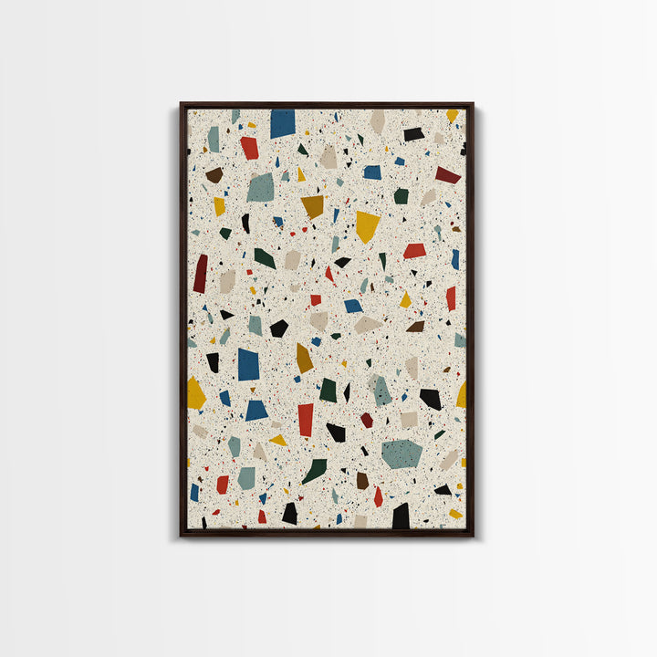 Speckled Confetti Terrazzo Shards Wall Art, Midcentury Modern Print, Colorful Geometric Abstract Home Office Living Room Decor