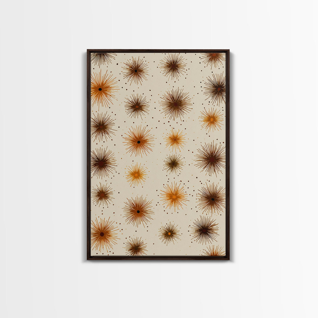 Burnt Orange Brown Atomic Starburst Wall Art, Midcentury Modern Art, Retro Abstract Print, Earth Tone MCM Wall Decor Gift