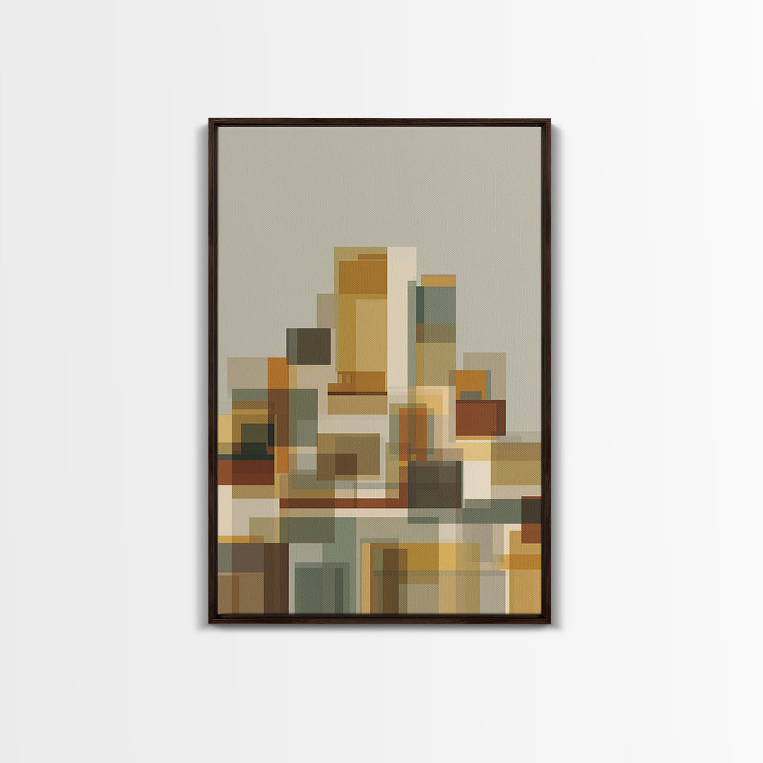 Minimal Geometric Blocks Wall Art, Midcentury Modern Art Print, Abstract Neutral Poster, Bauhaus Inspired Home Decor, Gift