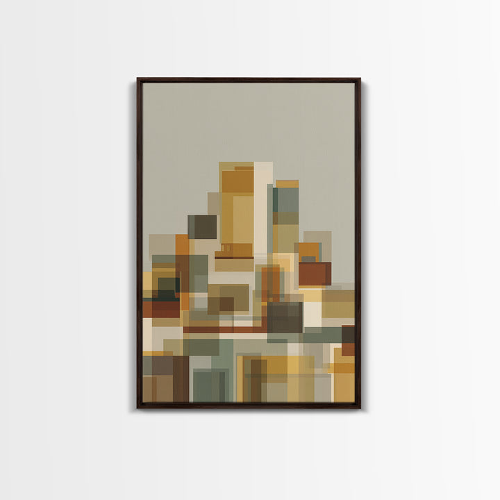 Minimal Geometric Blocks Wall Art, Midcentury Modern Art Print, Abstract Neutral Poster, Bauhaus Inspired Home Decor, Gift