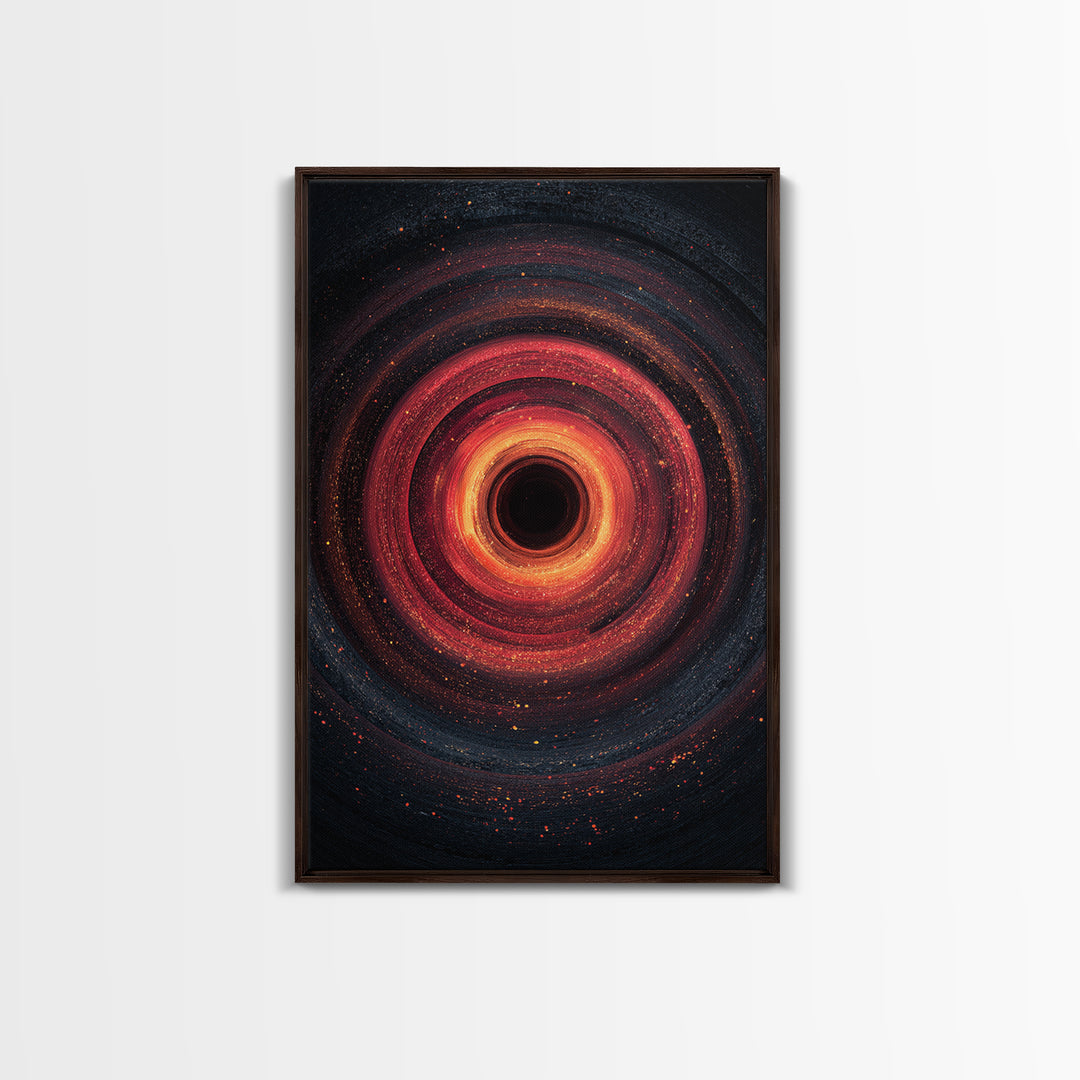 Fiery Black Hole Vortex Wall Art, Red Orange Cosmic Abstract, Space Poster, Modern Art Print, Statement Wall Decor, Home Office Art