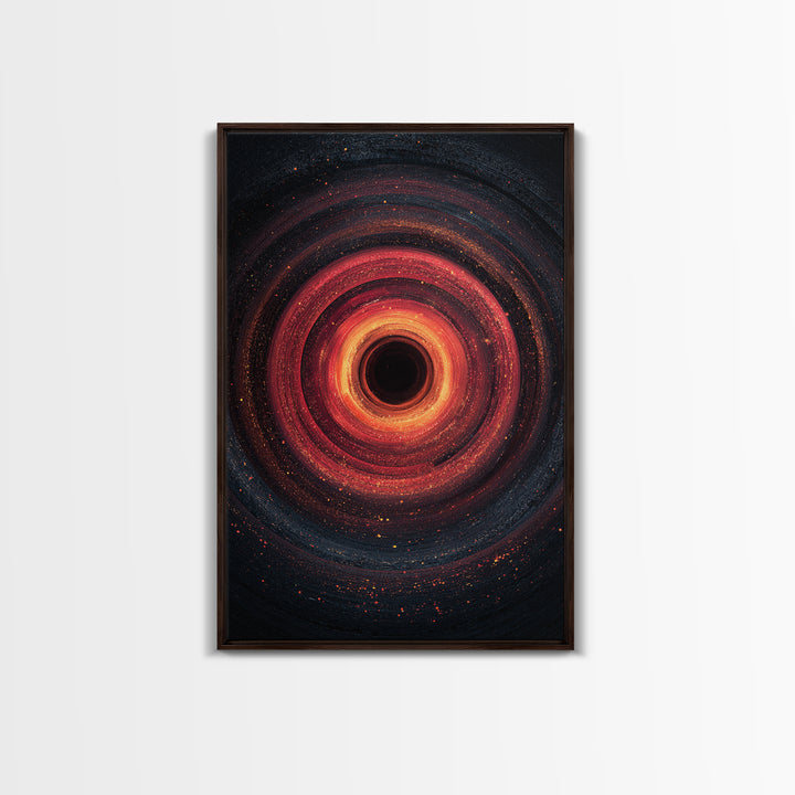 Fiery Black Hole Vortex Wall Art, Red Orange Cosmic Abstract, Space Poster, Modern Art Print, Statement Wall Decor, Home Office Art