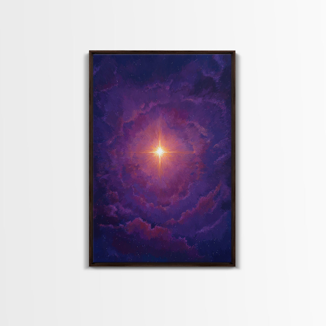 Purple Cosmic Starburst Wall Art, Modern Abstract Art, Space Abstract Art Print, Galaxy Poster, Vibrant Art Purple Decor