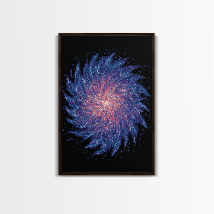 Purple Blue Spiral Nebula Canvas Print, Space Abstract Art, Modern Wall Art, Cosmic Retro Poster, Vibrant Art Purple, Home Decor
