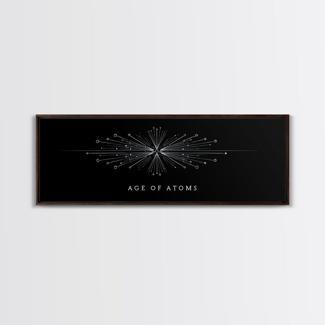 Age Of Atoms Starburst Diagram Wall Art, Midcentury Modern Art, Atomic Retro Poster, Space Abstract Art, Science Decor Print