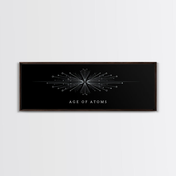 Age Of Atoms Starburst Diagram Wall Art, Midcentury Modern Art, Atomic Retro Poster, Space Abstract Art, Science Decor Print