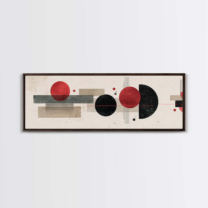 Red Black Geometric Abstract Wall Art, Midcentury Modern Art, Bauhaus Poster, Colorblock Art, Modern Wall Decor, Living Room Print