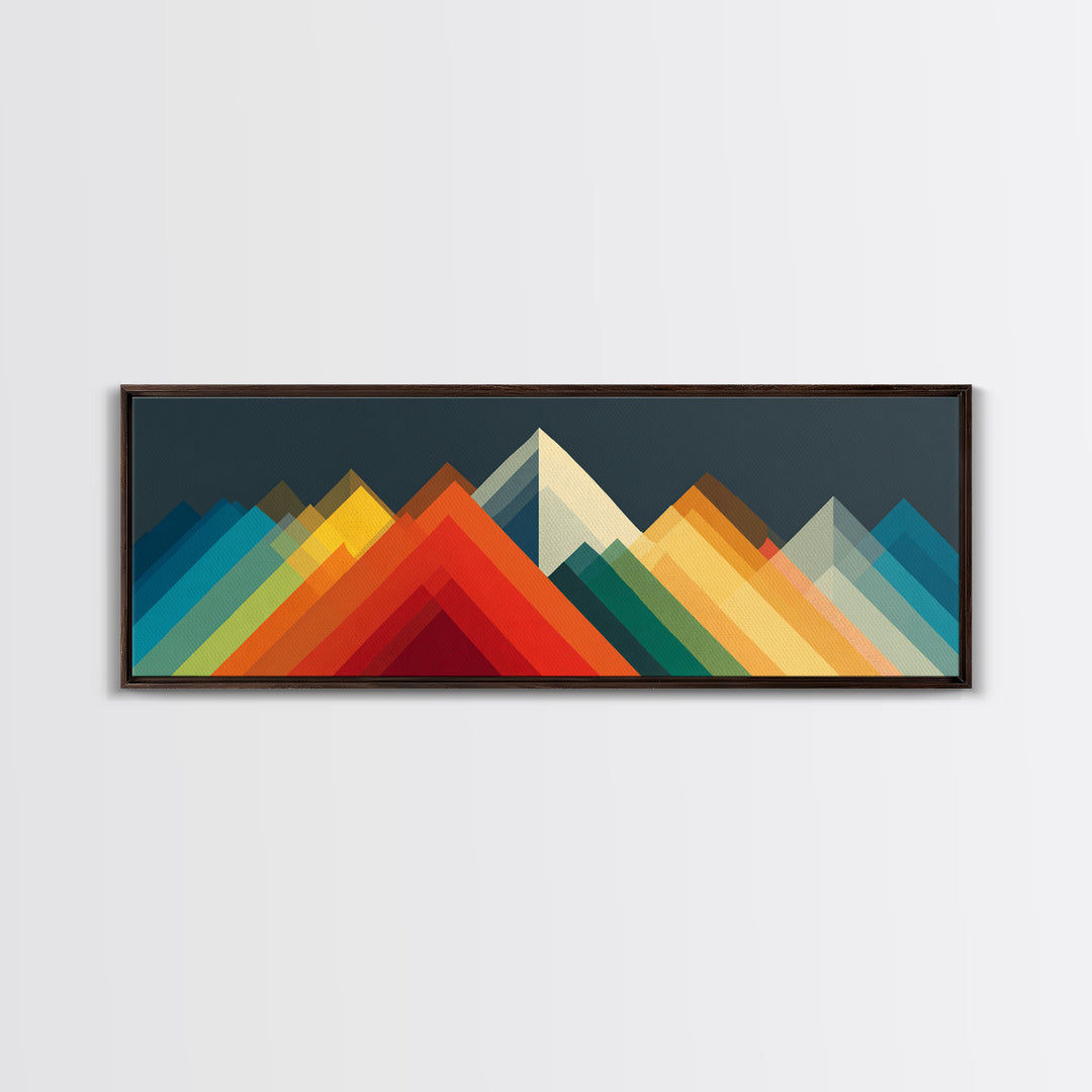 Colorful Geometric Mountain Peaks Wall Art, Midcentury Modern Abstract Print, Bold MCM Decor, Scandinavian Poster Gift Idea