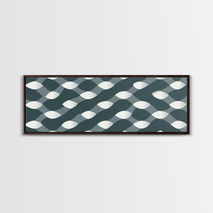 Gray Wavy Op Art Pattern Canvas Print, Geometric Wall Art, Modern Abstract Art, Minimalist Decor, Office Wall Art, Retro