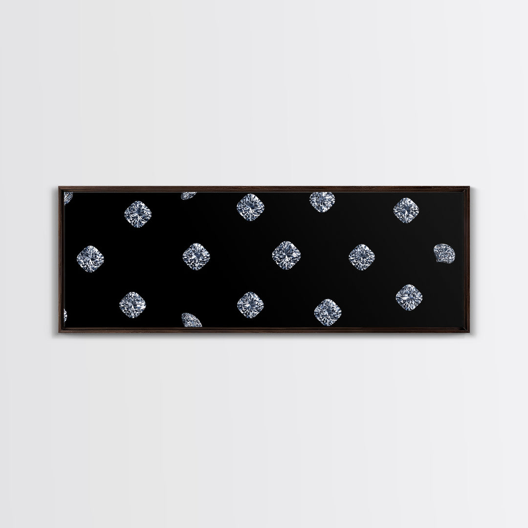 Scattered Diamond Gem Wall Art, Black Wall Decor, Glam Art Print, Modern Home Decor, Minimalist Poster, Elegant Bedroom Art
