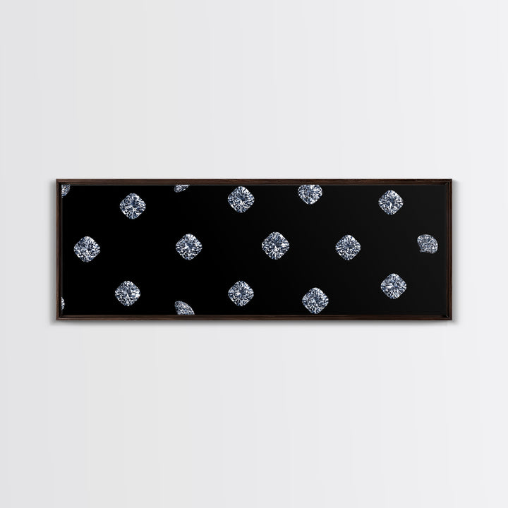 Scattered Diamond Gem Wall Art, Black Wall Decor, Glam Art Print, Modern Home Decor, Minimalist Poster, Elegant Bedroom Art