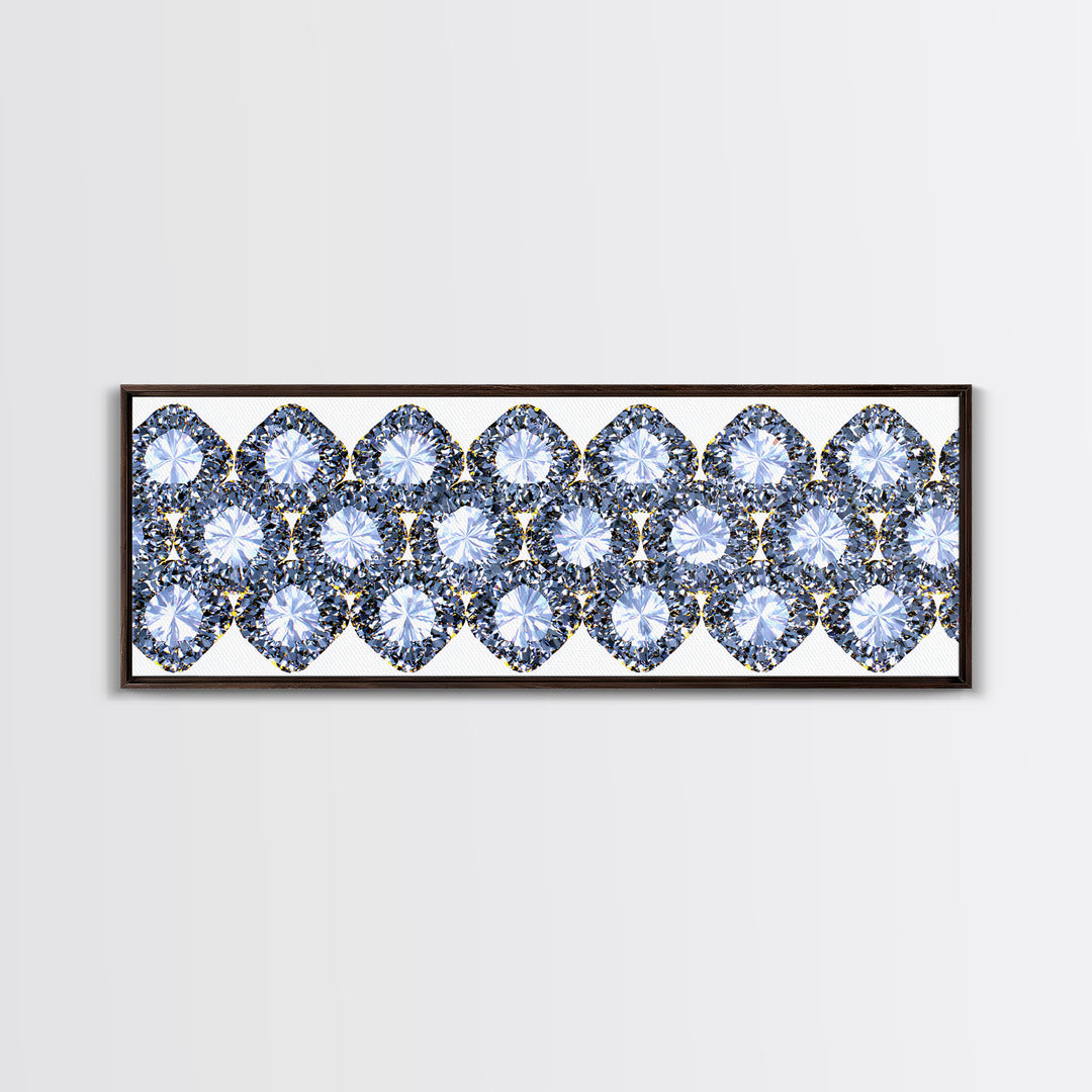 Sparkling Diamond Jewel Border Framed Canvas Print, Glam Wall Decor, Modern Art Print, Elegant Bedroom Art, Statement Piece