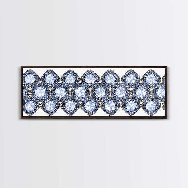 Sparkling Diamond Jewel Border Framed Canvas Print, Glam Wall Decor, Modern Art Print, Elegant Bedroom Art, Statement Piece