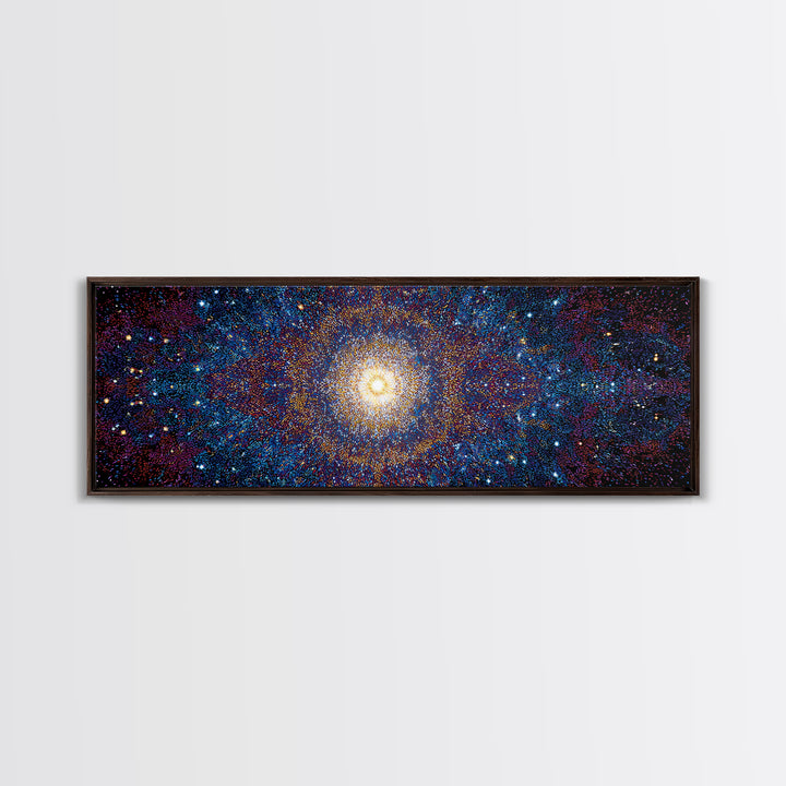 Glowing Galaxy Star Cluster Canvas Print, Cosmic Abstract Wall Art, Modern Space Decor, Blue Orange Statement Print Gift