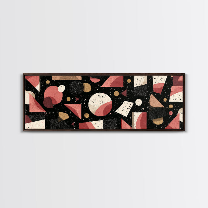 Red Black Bauhaus Geometric Wall Art, Mid Century Modern Abstract Decor, Retro Art Print, Atomic Pattern Poster, MCM Decor