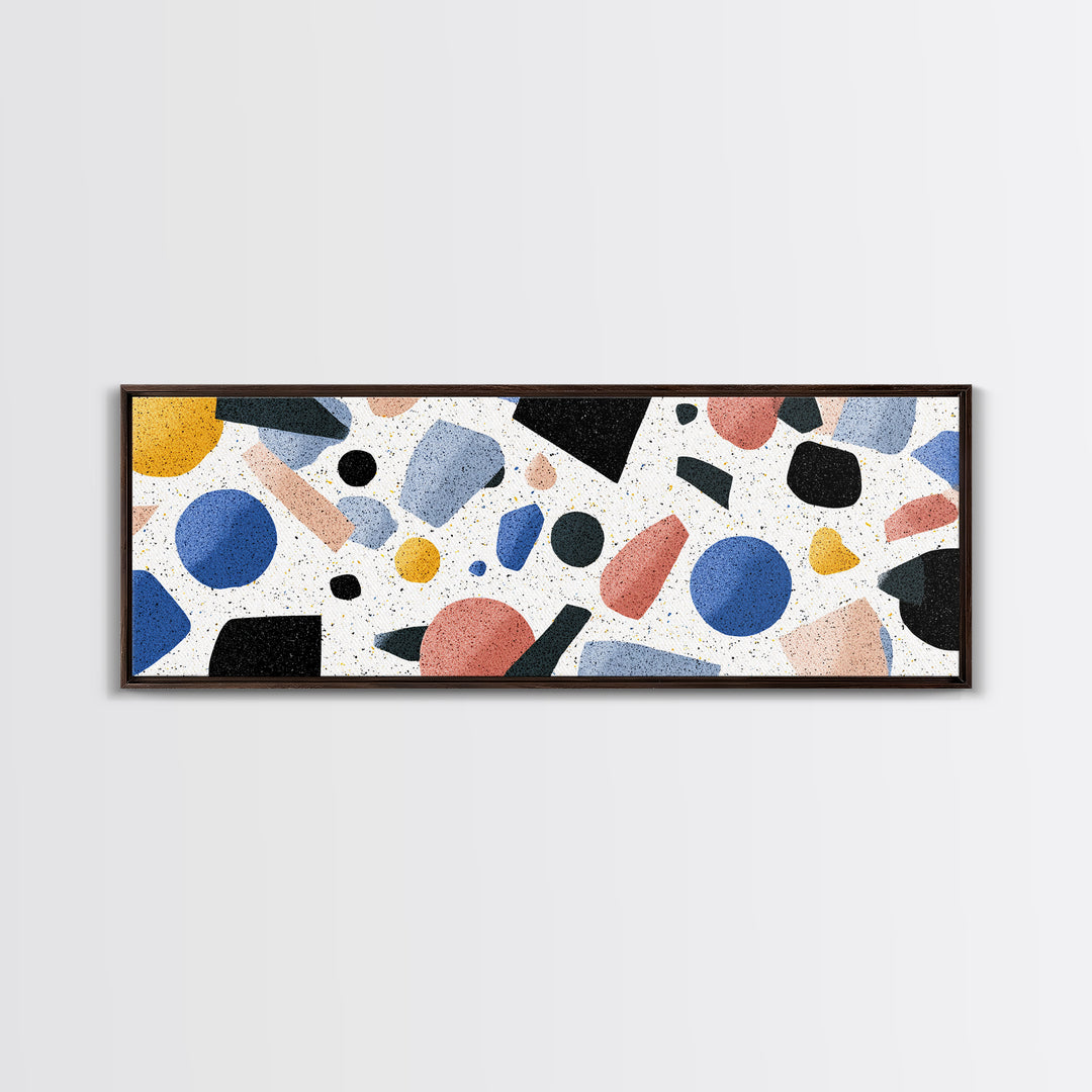 Pastel Memphis Shape Canvas Print, Mid Century Modern Decor, Colorful Abstract Wall Art, Retro Geometric Poster, MCM Art