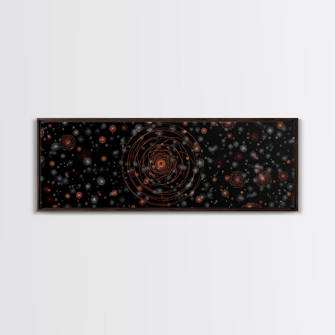 Copper Atomic Spiral Pattern Wall Art, Mid Century Modern Abstract Print, Retro Space Decor, MCM Living Room Poster, Home Decor