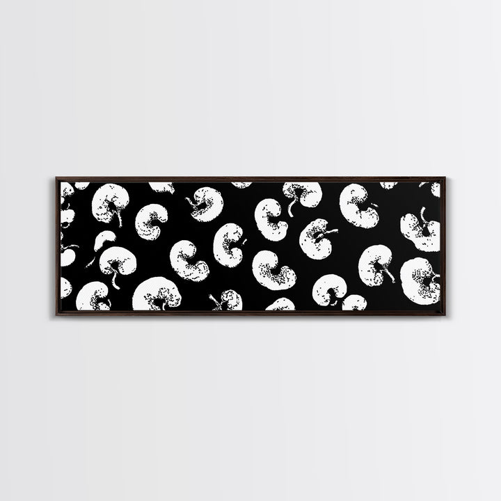 Black White Amoeba Pattern Canvas Print, Midcentury Modern Abstract Wall Decor, Monochrome Retro Op Art For Gallery Wall