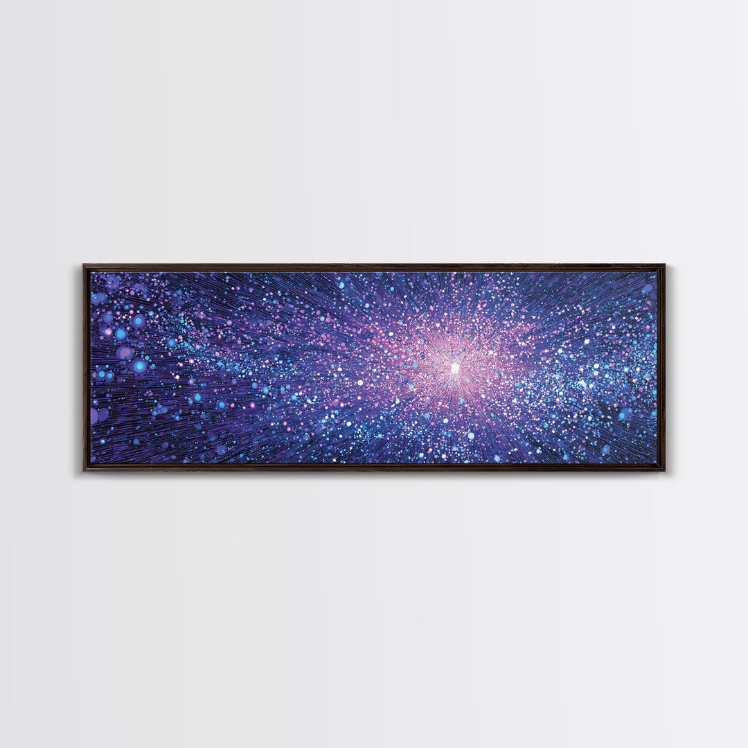 Purple Blue Cosmic Starburst Wall Art, Modern Abstract Art Print, Space Poster, Galaxy Decor, Vibrant Home Office Art Gift