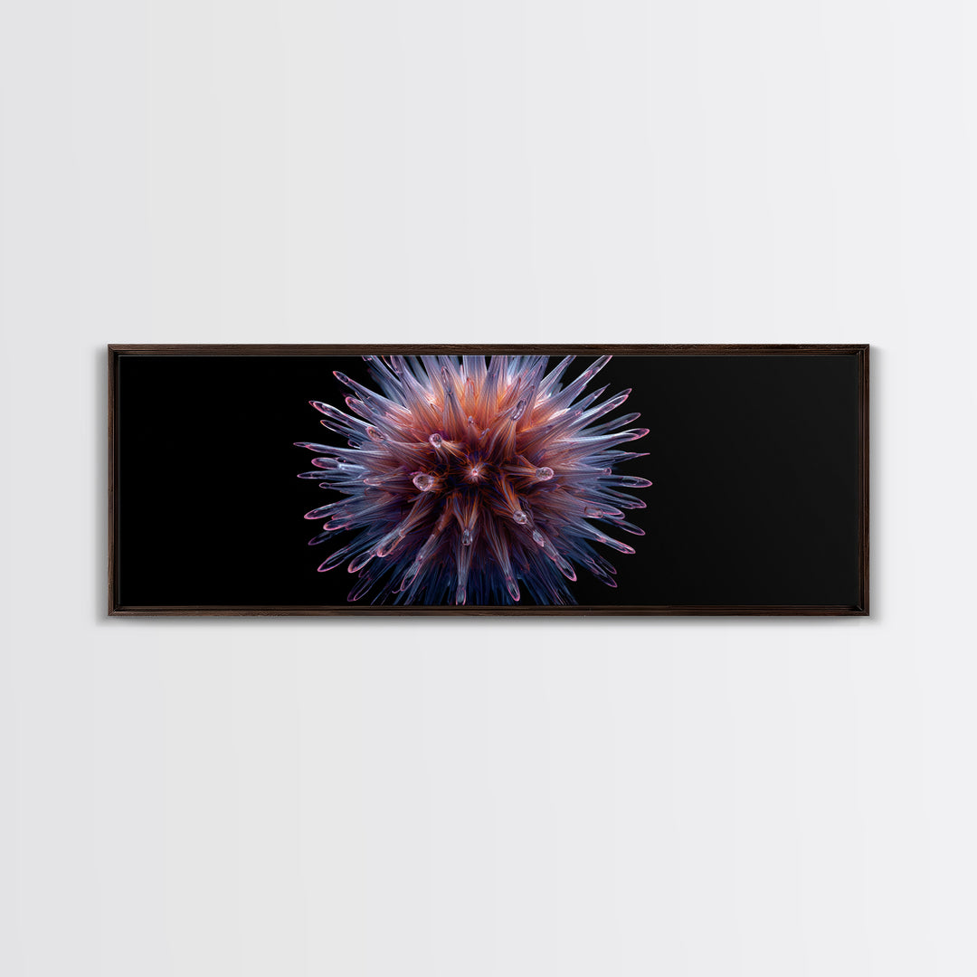 Purple Glass Sea Urchin Starburst Wall Art, Modern Abstract Art Print, Space Abstract Art, Vibrant Retro Decor, Bedroom Art
