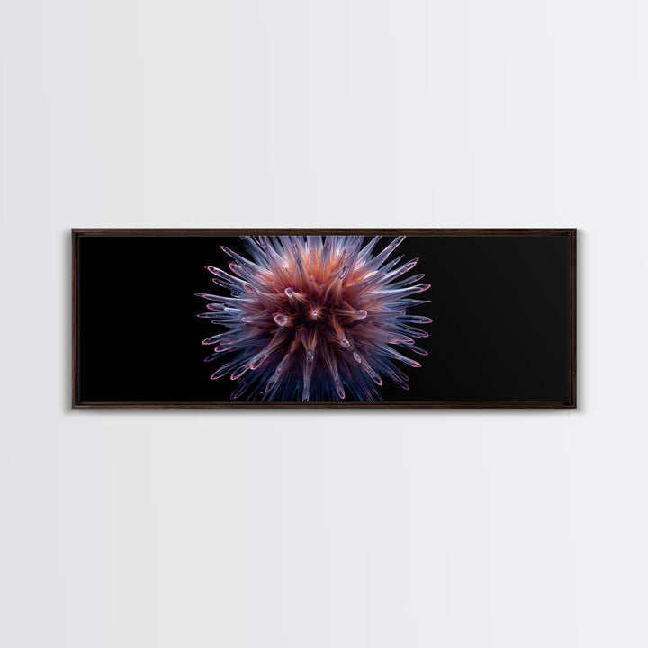 Purple Glass Sea Urchin Starburst Wall Art, Modern Abstract Art Print, Space Abstract Art, Vibrant Retro Decor, Bedroom Art