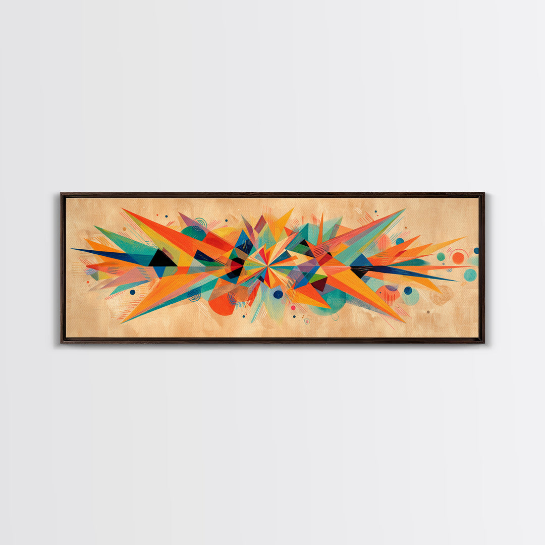 Colorful Geometric Starburst Wall Art, Abstract Midcentury Modern Art Print, Bauhaus Poster, Bold MCM Living Room Wall Decor