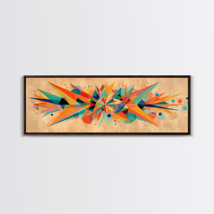 Colorful Geometric Starburst Wall Art, Abstract Midcentury Modern Art Print, Bauhaus Poster, Bold MCM Living Room Wall Decor