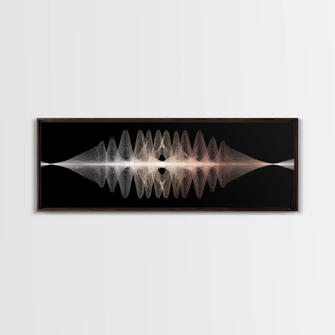 Minimal Monochrome Waveform Canvas Print, Midcentury Modern Wall Art, Abstract Line Poster, Neutral Geometric Home Decor
