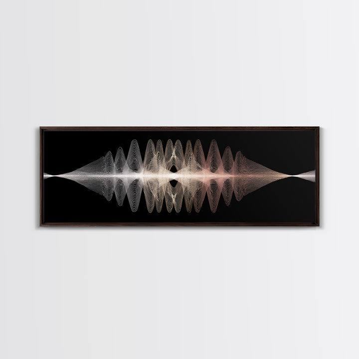 Minimal Monochrome Waveform Canvas Print, Midcentury Modern Wall Art, Abstract Line Poster, Neutral Geometric Home Decor