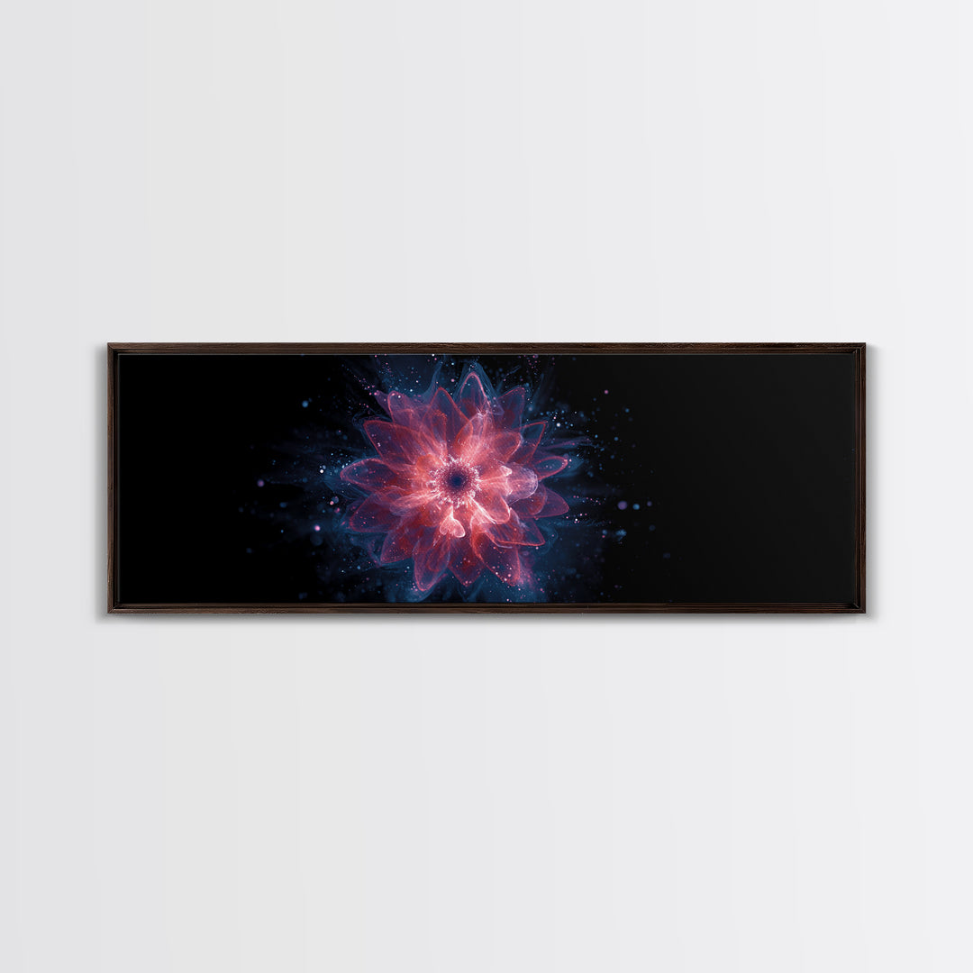Glowing Pink Cosmic Blossom Wall Art, Modern Abstract Art, Digital Art Print, Space Abstract Art, Trendy Bedroom Wall Decor