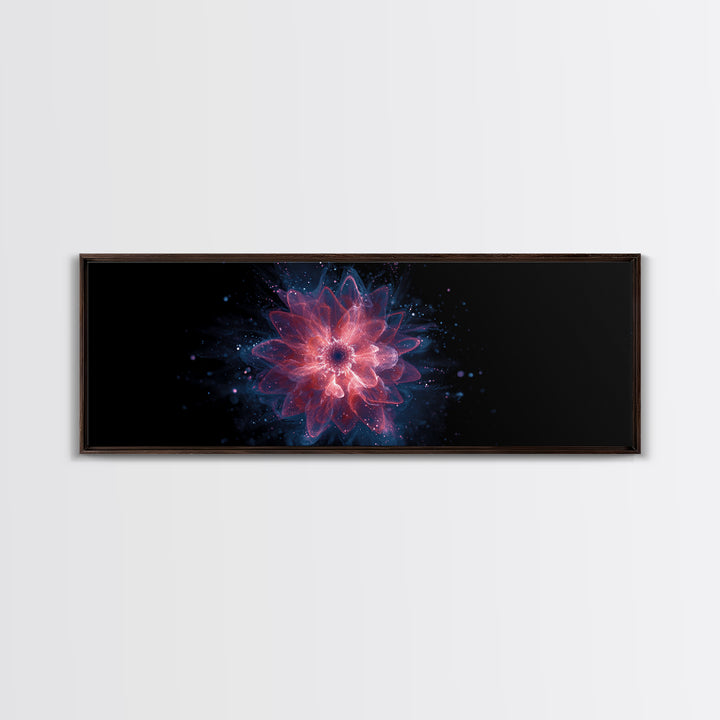 Glowing Pink Cosmic Blossom Wall Art, Modern Abstract Art, Digital Art Print, Space Abstract Art, Trendy Bedroom Wall Decor