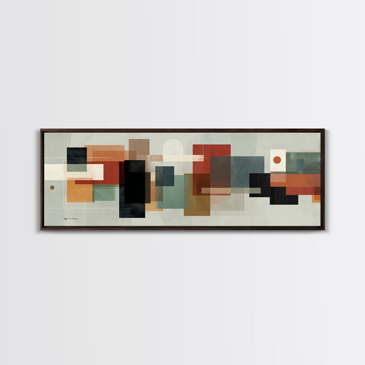 Muted Geometric Blocks Wall Art, Midcentury Modern Abstract Art, Office Wall Decor, Bauhaus Poster, Minimalist Home Decor