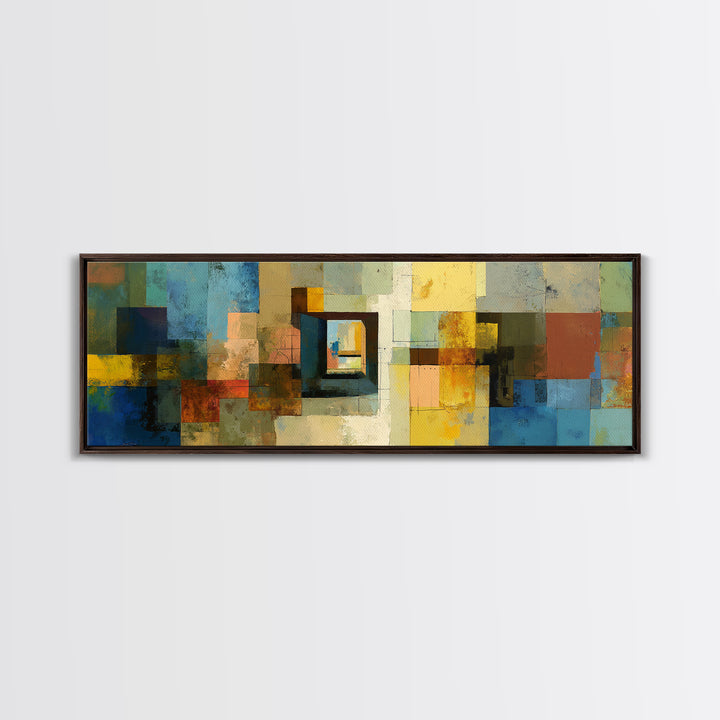 Earthy Abstract Doorway Canvas Print, Midcentury Modern Art, Rustic Office Wall Decor, Geometric Artwork, Home Decor, Living Room Art