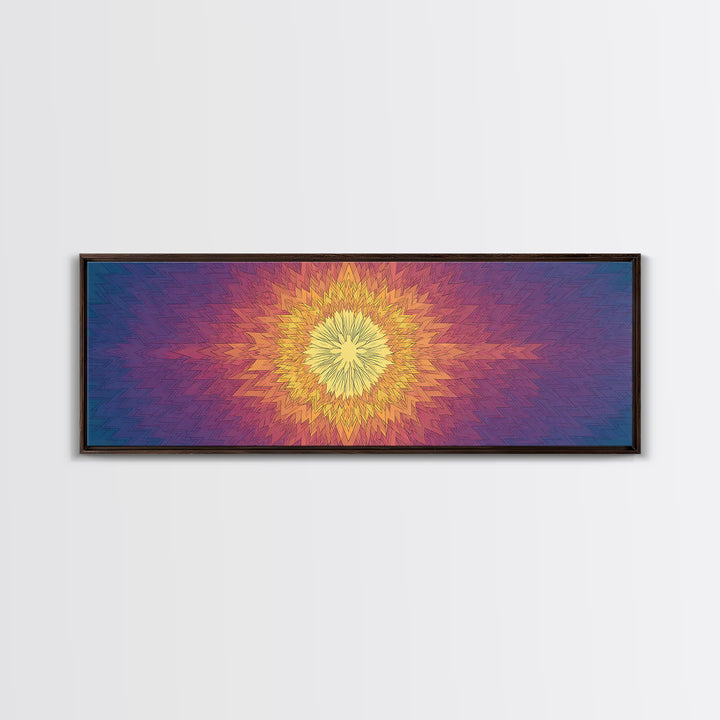 Radiant Yellow Purple Sunburst Poster Wall Art, Midcentury Modern, Geometric Art Print, Abstract Wall Art, Colorful Home Decor