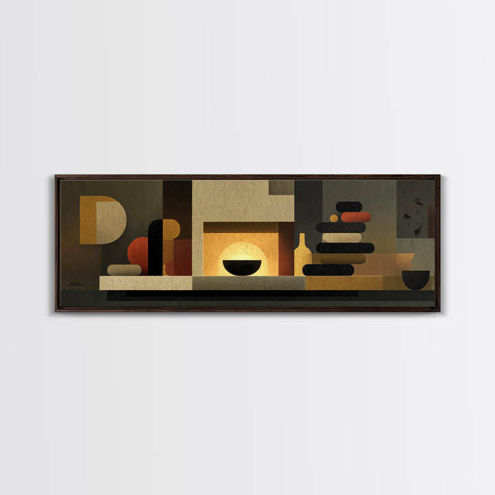 Warm Midcentury Shelf Still Life Wall Art, Abstract Modern Decor, MCM Wall Decor, Retro Art Print For Living Room And Home Decor