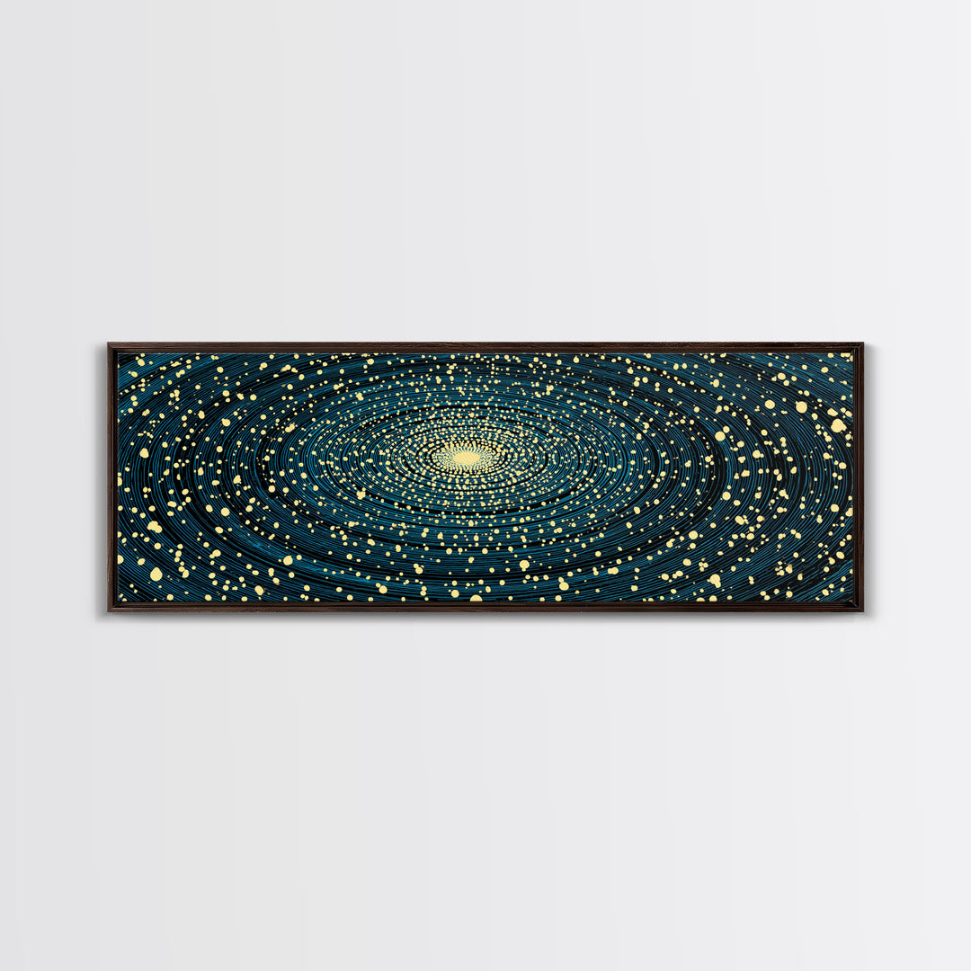 Gold And Teal Spiral Galaxy Wall Art, Modern Abstract Art Print, Cosmic Space Poster, Geometric Office Decor, Large Canvas Print