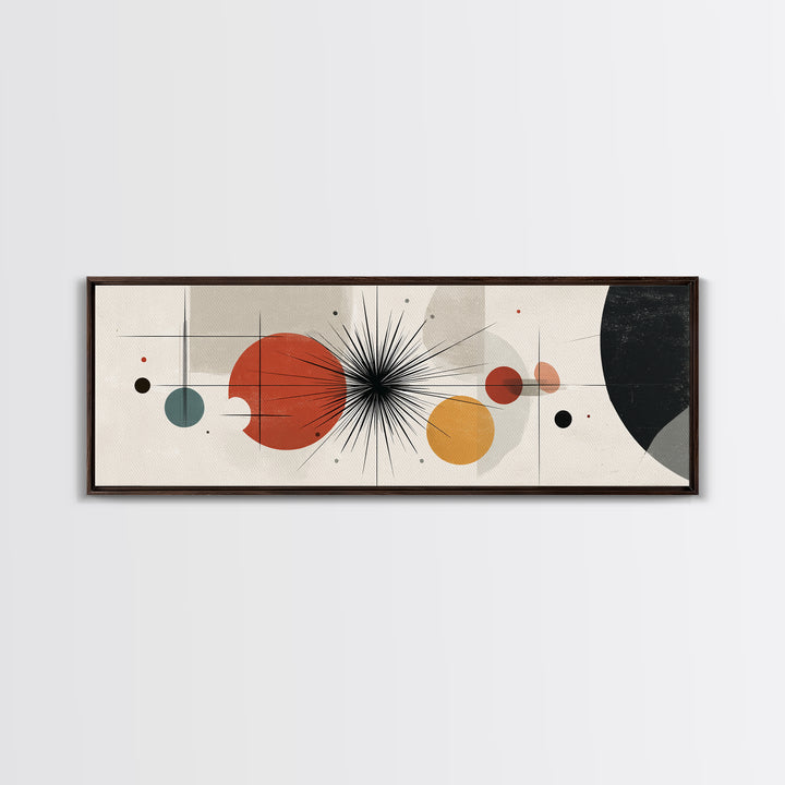 Earth Tone Planetary Circles Wall Art, Midcentury Modern Abstract Print, Atomic Geometric Decor, Neutral MCM Poster Gift
