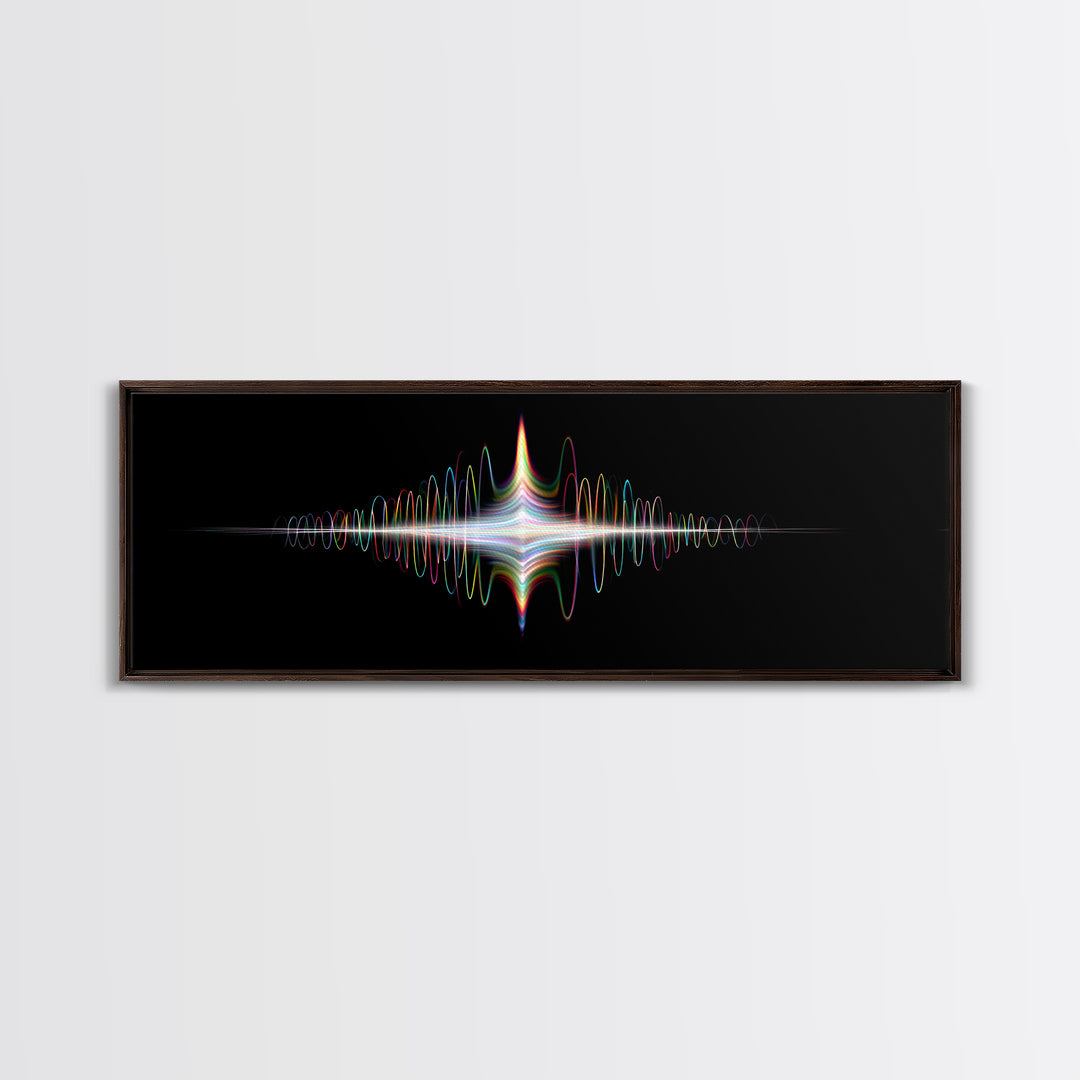 Prismatic Light Waveform Wall Art, Modern Digital Art Print, Abstract Sound Wave Poster, Futuristic Home Office Wall Decor