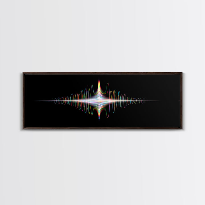 Prismatic Light Waveform Wall Art, Modern Digital Art Print, Abstract Sound Wave Poster, Futuristic Home Office Wall Decor