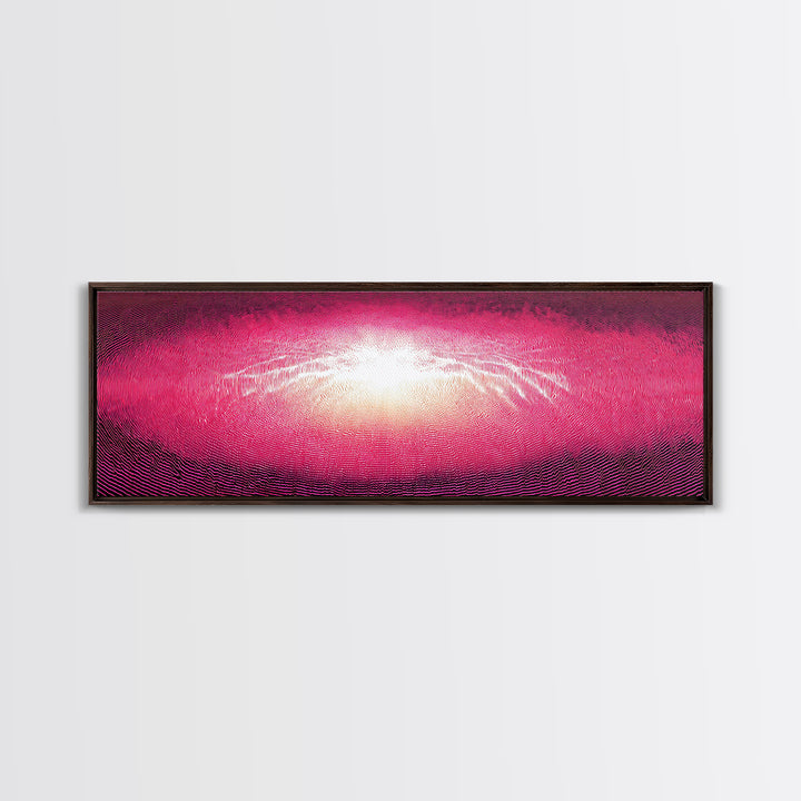 Pink Radiant Wave Field Canvas Print, Bright Abstract Wall Art, Modern Digital Art Poster, Girly Maximalist Bedroom Decor