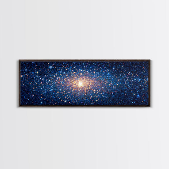 Blue Galaxy Star Cluster Wall Art, Cosmic Modern Canvas Print, Space Abstract Art, Starry Bedroom Decor, Large Poster Print