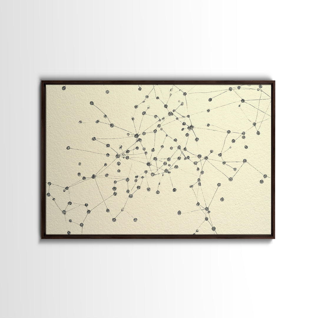 Minimal Network Dots And Lines Wall Art, Geometric Abstract Print, Modern Minimalist Decor, Science Poster, Office Wall Decor