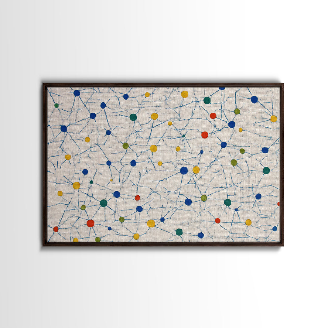 Colorful Atomic Starburst Pattern Canvas Print, Mid Century Modern Wall Art, Geometric Abstract Art, Bauhaus Home Decor, Art Print