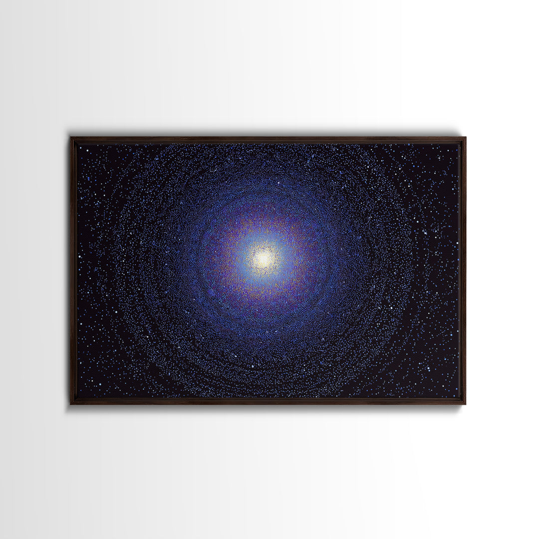 Blue Spiral Galaxy Wall Art, Modern Abstract Art Print, Cosmic Retro Poster, Space Decor For Bedroom Living Room Office Decor