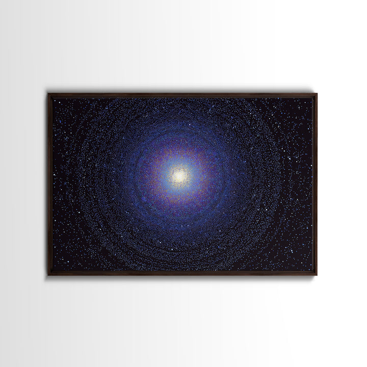 Blue Spiral Galaxy Wall Art, Modern Abstract Art Print, Cosmic Retro Poster, Space Decor For Bedroom Living Room Office Decor