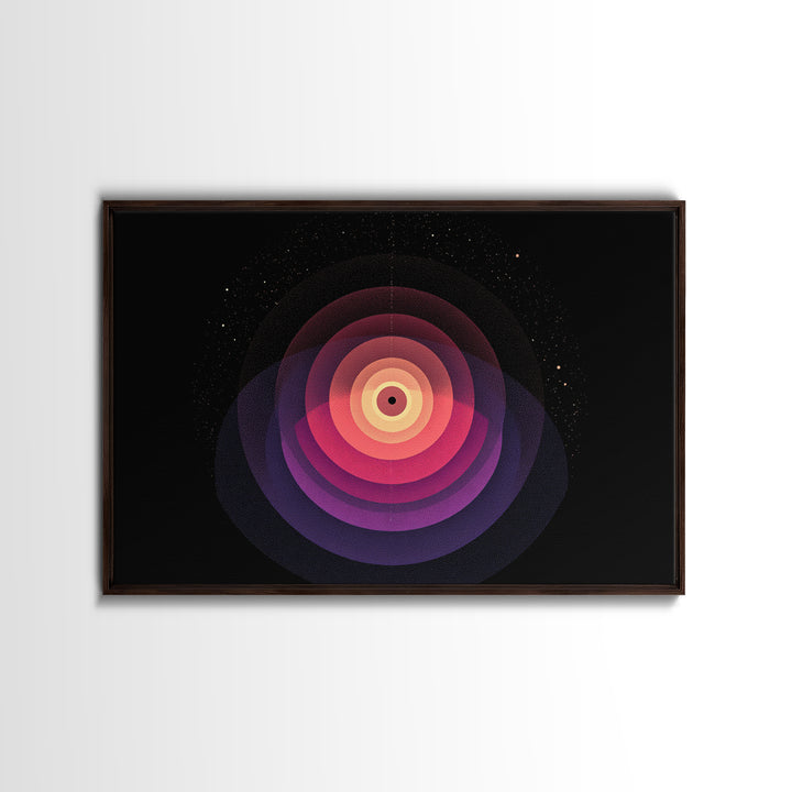 Cosmic Pink Orbital Eye Wall Art, Midcentury Modern Abstract, Space Geometric Poster, Retro Modern Wall Decor Print For Living Room