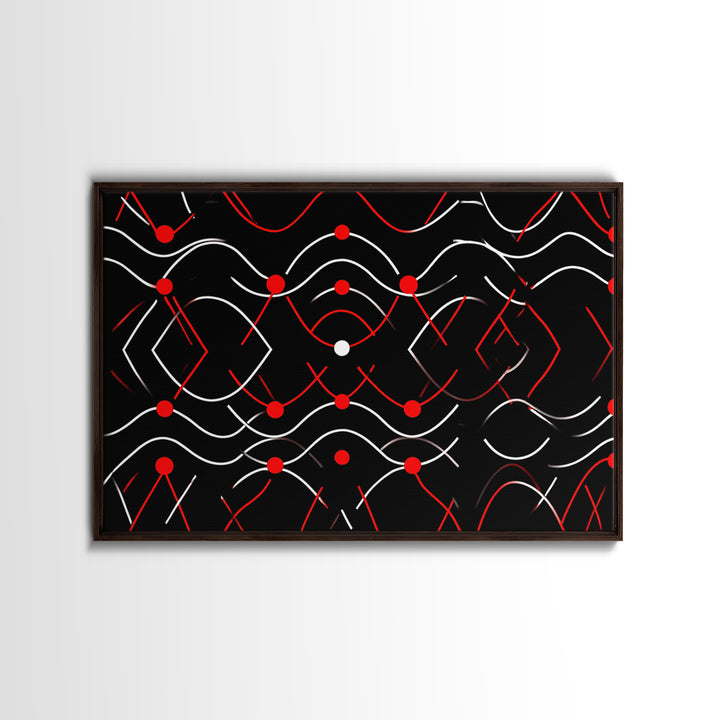 Black Red White Geometric Line Abstract Wall Art, Midcentury Modern Art Print, Bauhaus MCM Decor, Bold Retro Poster, Home Decor