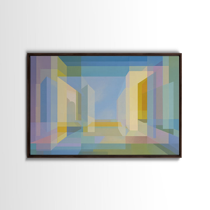 Pastel Geometric Atrium Wall Art, Scandinavian Modern, Minimalist Wall Art, Abstract Decor Art, Modern Home Decor, Office Decor