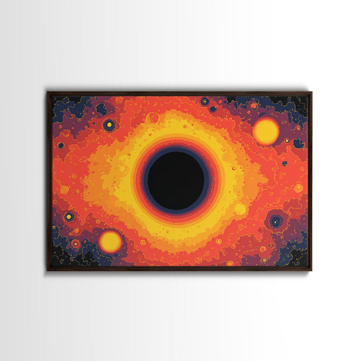 Fiery Black Hole Eclipse Wall Art, Modern Abstract Art Print, Orange Space Poster, Cosmic Galaxy Decor For Living Room Decor